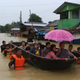 People evacuating in Bago, Myanmar.